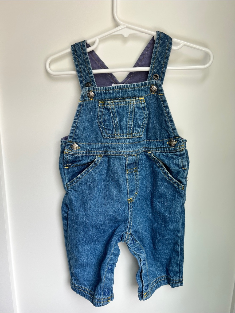 Small Wonders Denim Short Overalls | 3-6 Months Baby Romper